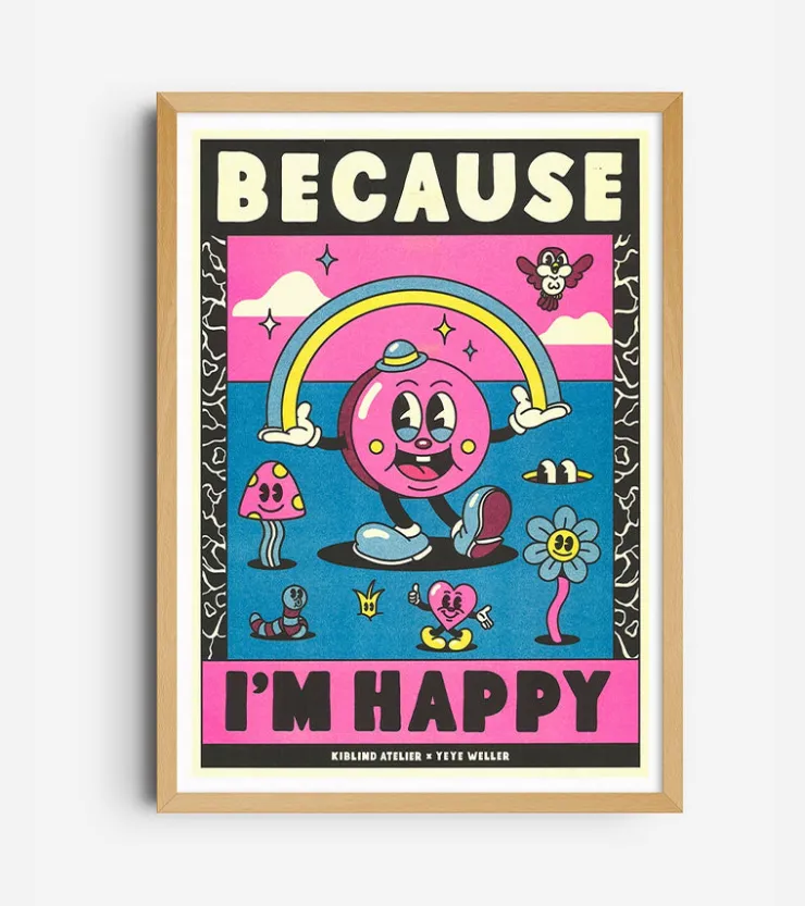 Kiblind Atelier Affiche A3 Because I’m Happy, Pharrell Williams -
