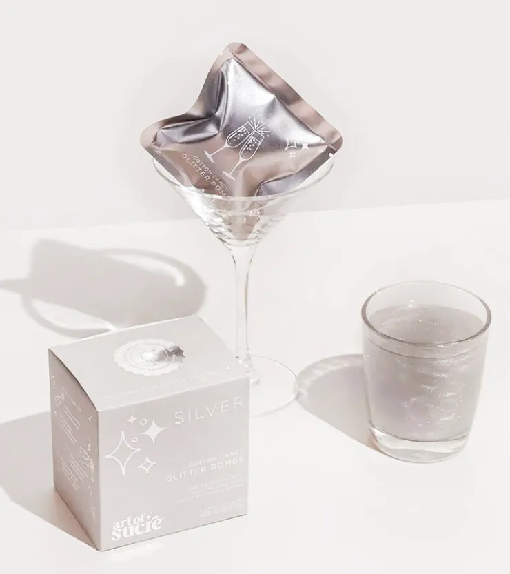 Art of sucre Bombes à paillettes argentées pour cocktails