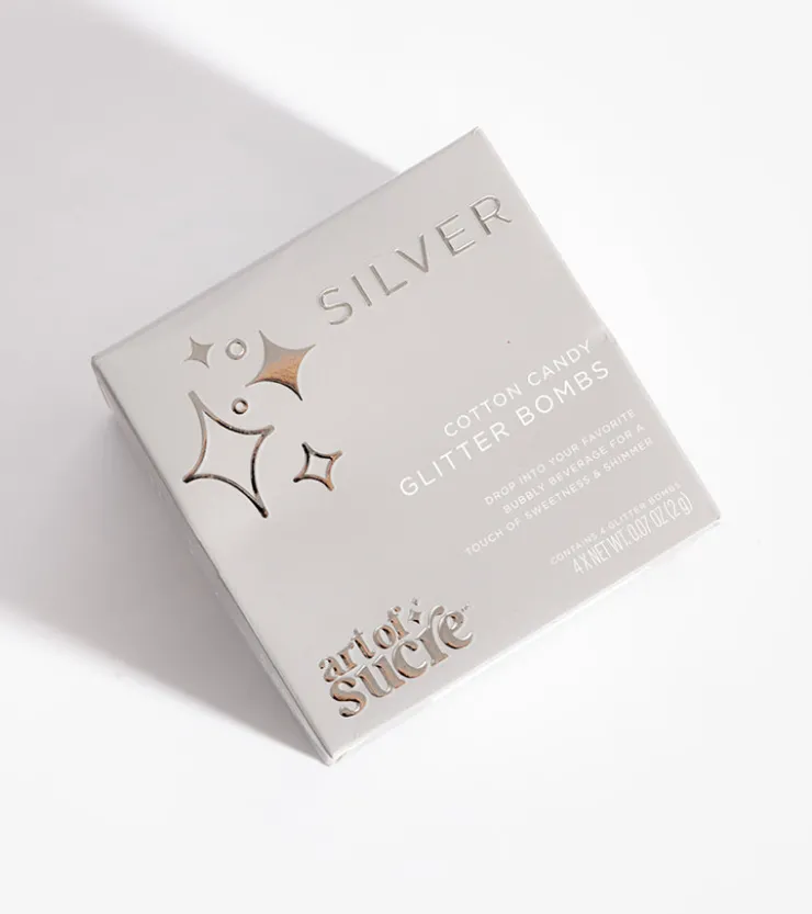 Art of sucre Bombes à paillettes argentées pour cocktails