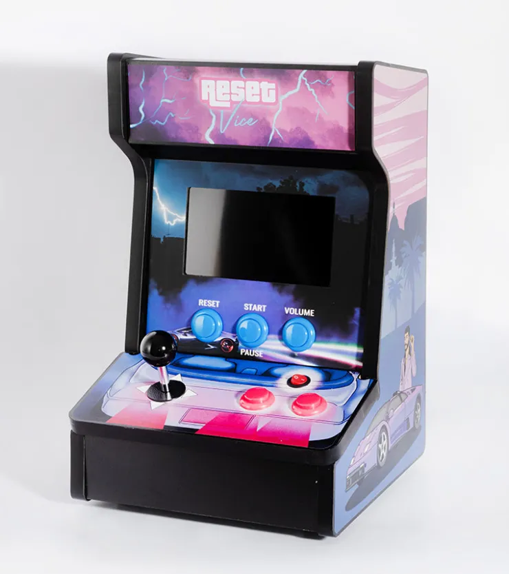 Reset Club Borne d'arcade rétro en bois