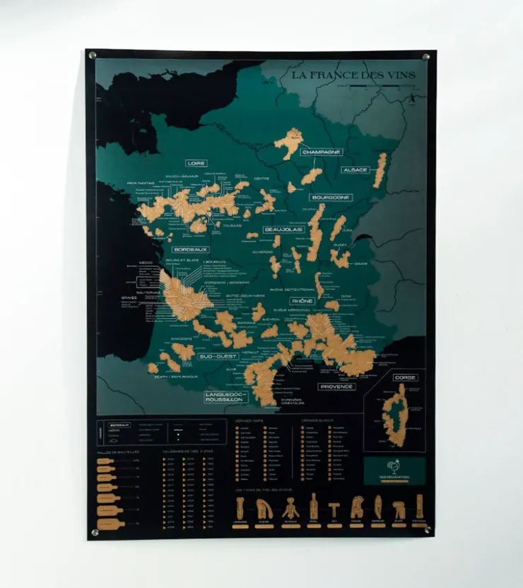 1020 Dégustations Carte à gratter : la France des vins