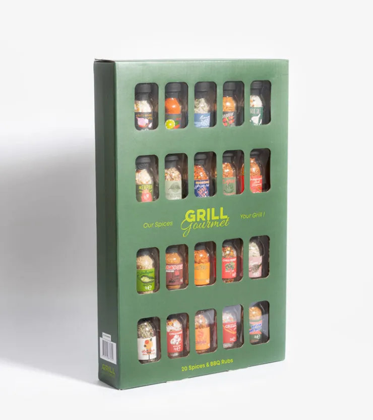 Modern Coffret d'épices pour barbecue, set de 20