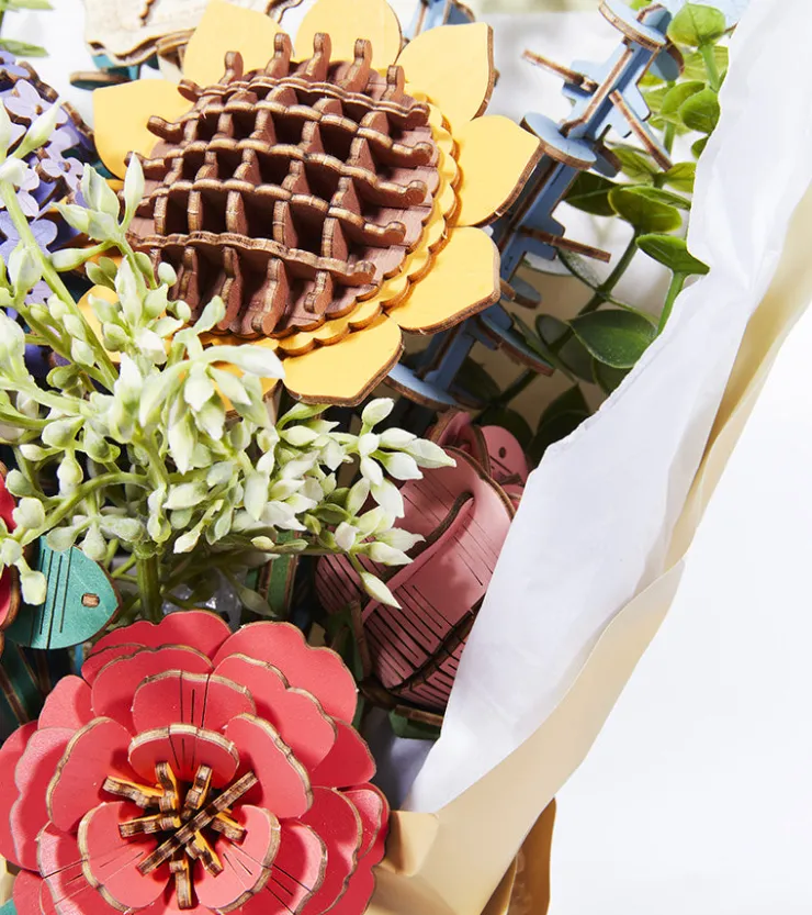 Robotime Kit DIY - Bouquet de fleurs en bois