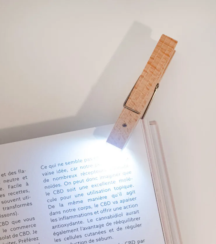 Kikkerland Lampe de lecture pince à linge