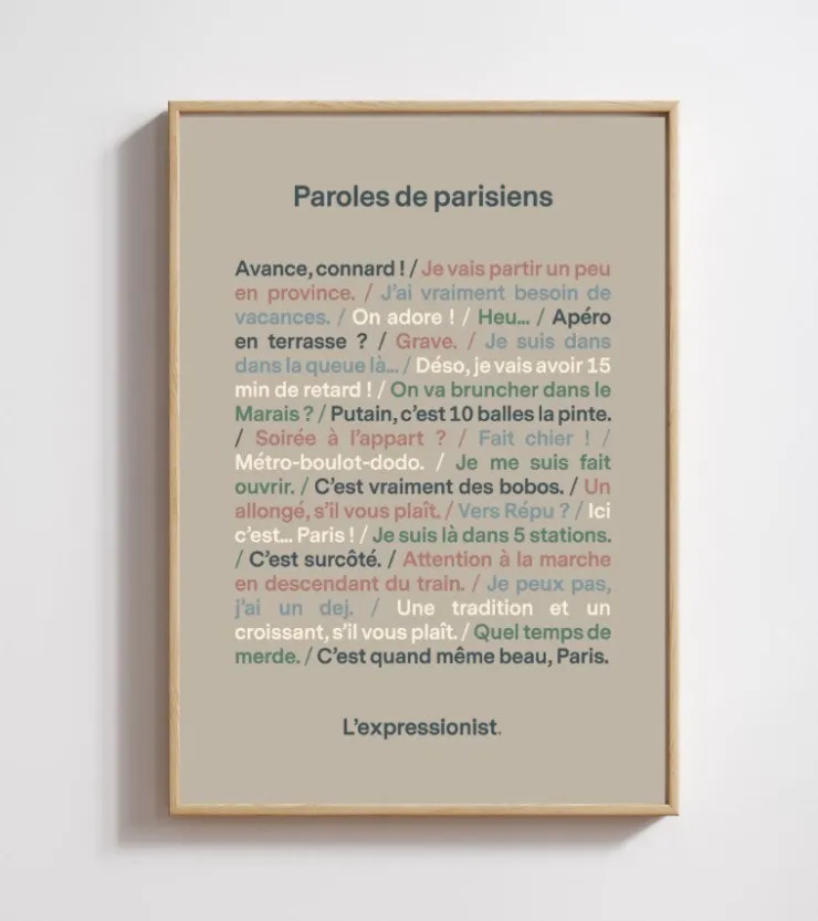 L'expressionist Poster - Paroles de Parisien