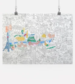 OMY Poster géant à colorier - Paris