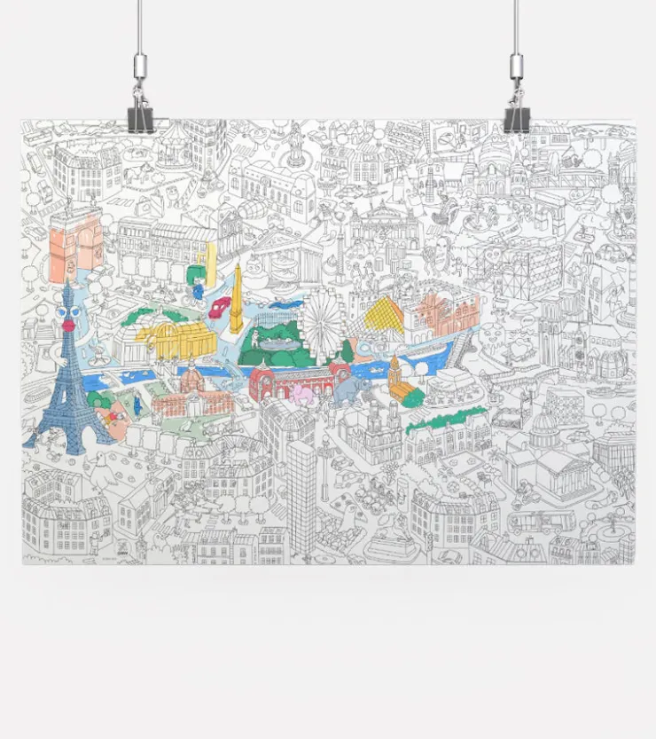 OMY Poster géant à colorier - Paris