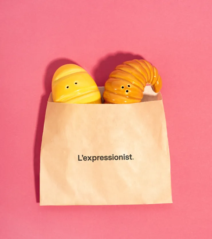 L'expressionist Salière et poivrière baguette et croissant