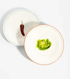 Klevering Set de 4 assiettes à dessert légumes