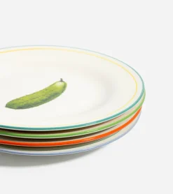 Klevering Set de 4 assiettes à dessert légumes