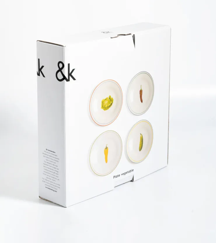 Klevering Set de 4 assiettes à dessert légumes