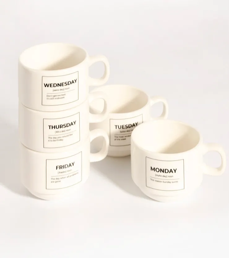 FISURA Set de tasses - Jours de la semaine