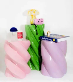 Klevering Table d'appoint marshmallow Rose bonbon