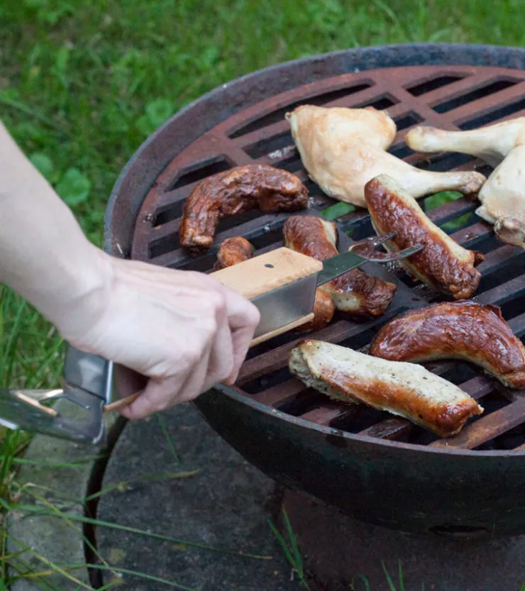 Esschert Ustensile pour barbecue 4 en 1 pliable