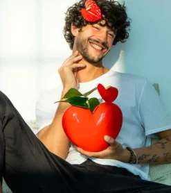 DOIY Vase coeur rouge en céramique